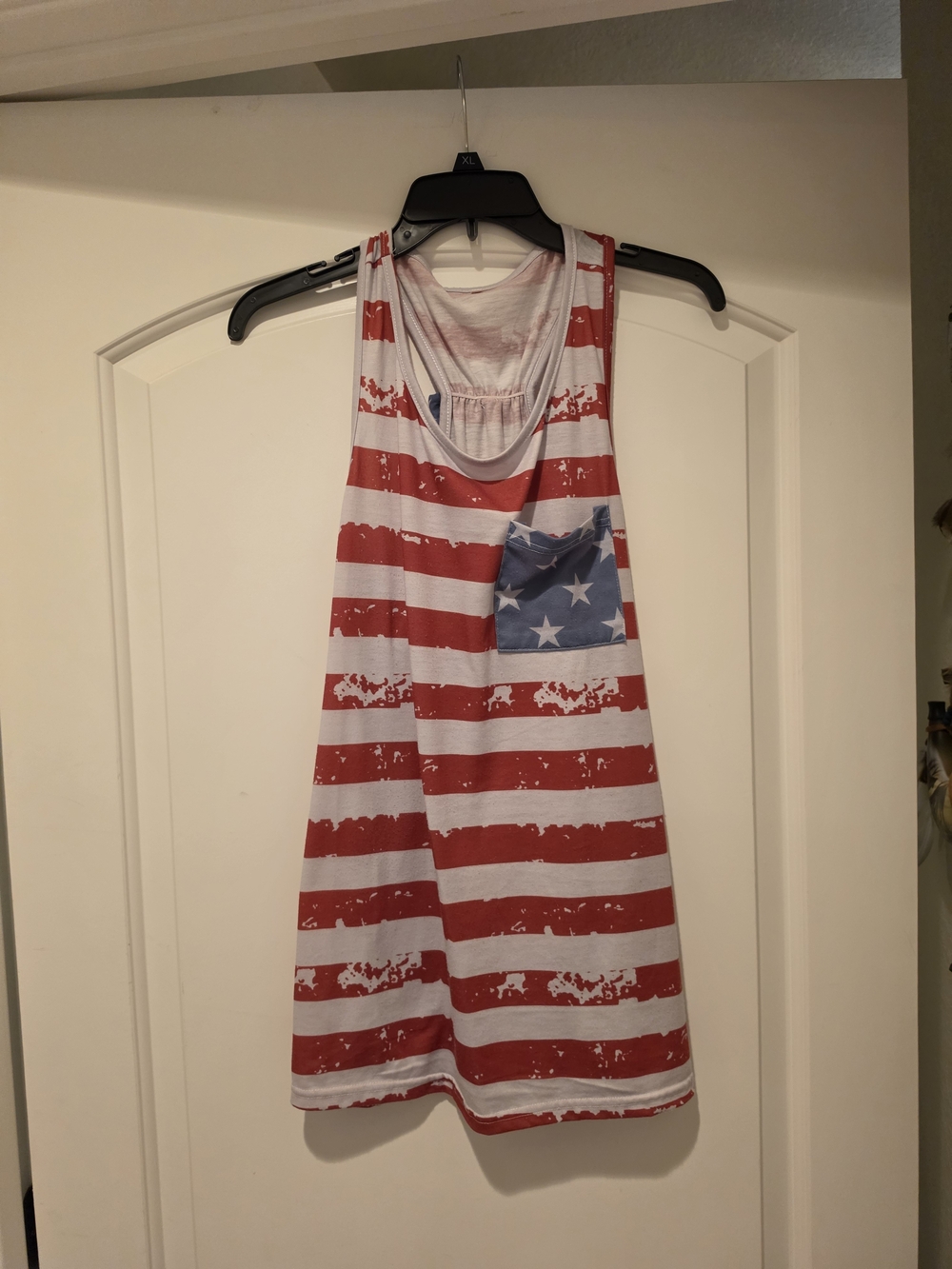 Girls' Red & White Striped Tunic with Blue Star Pocket